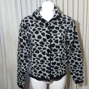 Victoria Lynn Black Giraffe Cardigan Jacket👚